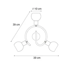 QAZQA Smarter Deckenstrahler schwarz mit Rauchglas 3-flammig inkl. WiFi P45 - Vidro