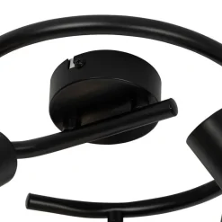 QAZQA Smarter Deckenstrahler schwarz mit Rauchglas 3-flammig inkl. WiFi P45 - Vidro