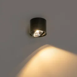 QAZQA Smarter Deckenstrahler schwarz verstellbar inkl. Wifi GU10 111mm - Rondoo Up