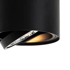 QAZQA Smarter Deckenstrahler schwarz verstellbar inkl. Wifi GU10 111mm - Rondoo Up