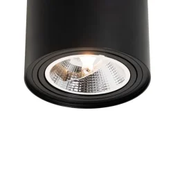 QAZQA Smarter Deckenstrahler schwarz verstellbar inkl. Wifi GU10 111mm - Rondoo Up