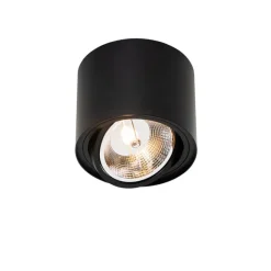 QAZQA Smarter Deckenstrahler schwarz verstellbar inkl. Wifi GU10 111mm - Rondoo Up