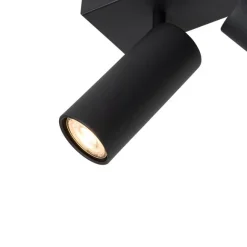 QAZQA Smarter Deckenstrahler schwarz 4-flammig verstellbar inkl. 4 Wifi GU10 50mm - Renna