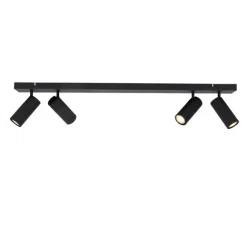 QAZQA Smarter Deckenstrahler schwarz 4-flammig verstellbar inkl. 4 Wifi GU10 50mm - Renna