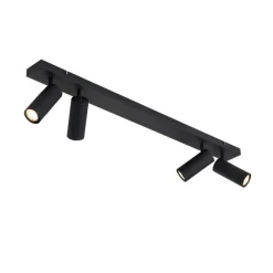 QAZQA Smarter Deckenstrahler schwarz 4-flammig verstellbar inkl. 4 Wifi GU10 50mm - Renna