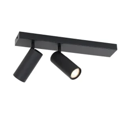 QAZQA Smarter Deckenstrahler schwarz 2-flammig verstellbar inkl. 2 Wifi GU10 50mm - Renna