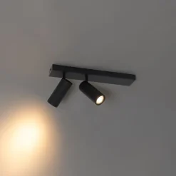 QAZQA Smarter Deckenstrahler schwarz 2-flammig verstellbar inkl. 2 Wifi GU10 50mm - Renna