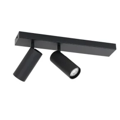 QAZQA Smarter Deckenstrahler schwarz 2-flammig verstellbar inkl. 2 Wifi GU10 50mm - Renna