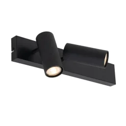 QAZQA Smarter Deckenstrahler schwarz 2-flammig verstellbar inkl. 2 Wifi GU10 50mm - Renna