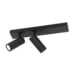 QAZQA Smarter Deckenstrahler schwarz 2-flammig verstellbar inkl. 2 Wifi GU10 50mm - Renna