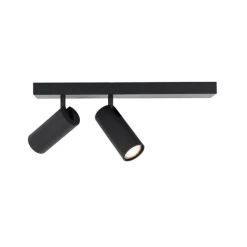 QAZQA Smarter Deckenstrahler schwarz 2-flammig verstellbar inkl. 2 Wifi GU10 50mm - Renna