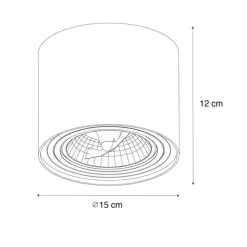 QAZQA Smarter Deckenstrahler weiß dreh- und schwenkbar inkl. Wifi GU10 111mm - Rondoo Up