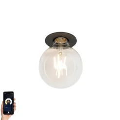 QAZQA Smarter Einbauspot schwarz inkl. WiFi G95 Lichtquelle - Insight