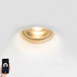 QAZQA Smarter Einbaustrahler weiß 12 cm rund inkl. Wifi GU10 50mm - Gypsy