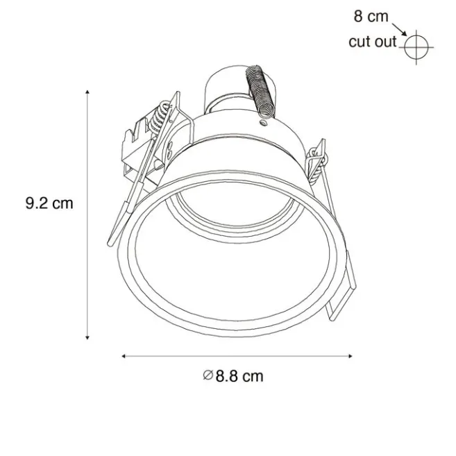 QAZQA Smarter Einbaustrahler Weiß IP44 inkl. Wifi GU10 50mm - Dept