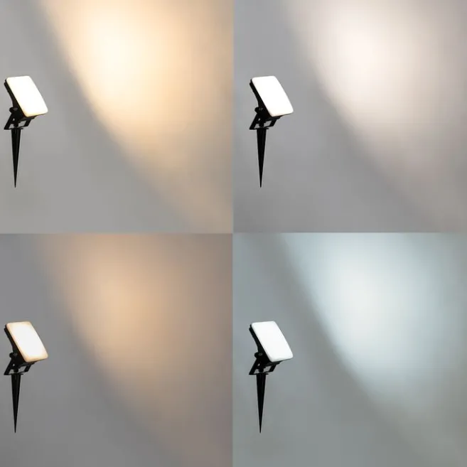 QAZQA Smarter Heizkörper schwarz 12,8 cm inkl. LED IP65 mit Erdungsstift - Ruud