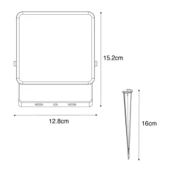 QAZQA Smarter Heizkörper schwarz 12,8 cm inkl. LED IP65 mit Erdungsstift - Ruud