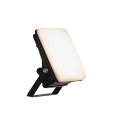 QAZQA Smarter Heizkörper schwarz 12,8 cm inkl. LED IP65 mit Erdungsstift - Ruud