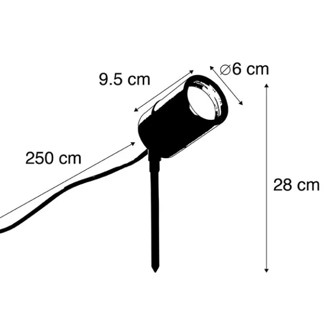 QAZQA Smarter moderner Spike-Spot schwarz IP44 inkl. WiFi GU10 - Solo