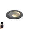 QAZQA Smarter Outdoor Bodenstrahler schwarz verstellbar inkl. Wifi GU10 - Delux