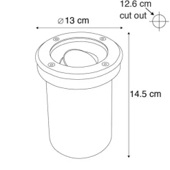 QAZQA Smarter Outdoor Bodenstrahler schwarz verstellbar inkl. Wifi GU10 - Delux