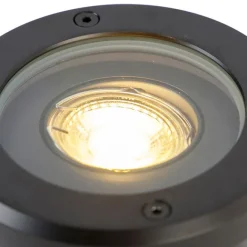 QAZQA Smarter Outdoor Bodenstrahler schwarz verstellbar inkl. Wifi GU10 - Delux