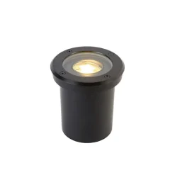 QAZQA Smarter Outdoor Bodenstrahler schwarz verstellbar inkl. Wifi GU10 - Delux