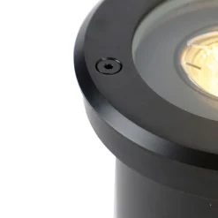 QAZQA Smarter Outdoor Bodenstrahler schwarz verstellbar inkl. Wifi GU10 - Delux