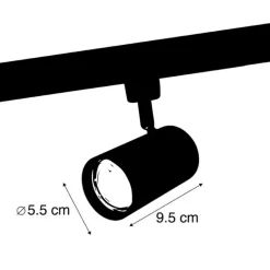 QAZQA Smarter Schienenstrahler schwarz 1-phasig inkl. Wifi GU10 - Iconic Jeana
