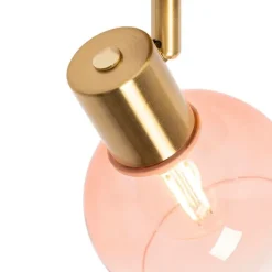 QAZQA Smarter Strahler Gold mit rosa Glas inkl. WiFi P45 - Vidro