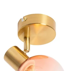 QAZQA Smarter Strahler Gold mit rosa Glas inkl. WiFi P45 - Vidro