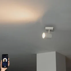 QAZQA Smarter Strahler weiß verstellbar quadratisch inkl. Wifi GU10 50mm - Jeana