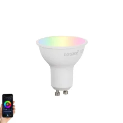 LUUMR Smartes GU10 50mm dimmbares LED-Leuchtmittel Opal 4,7W 400lm 2700-6500K