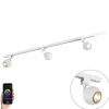 QAZQA Smartes modernes Schienensystem weiß 1-phasig inkl. 3 WLAN GU10 - Gissi