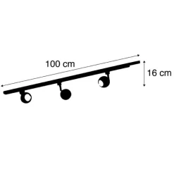 QAZQA Smartes modernes Schienensystem weiß 1-phasig inkl. 3 WLAN GU10 - Gissi