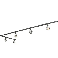 QAZQA Smartes Schienensystem schwarz 1-phasig inkl. 5 Wifi GU10 - Iconic Suplux