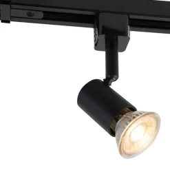 QAZQA Smartes Schienensystem schwarz 1-phasig 5-leuchtend inkl. Wifi GU10 - Iconic Jeany