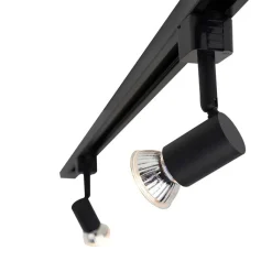 QAZQA Smartes Schienensystem schwarz 1-phasig 5-leuchtend inkl. Wifi GU10 - Iconic Jeany