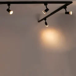 QAZQA Smartes Schienensystem schwarz 1-phasig 5-leuchtend inkl. Wifi GU10 - Iconic Jeany