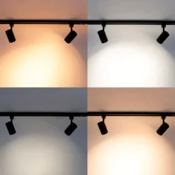 QAZQA Smartes Schienensystem schwarz 1-phasig 5-leuchtend inkl. Wifi GU10 - Iconic Jeany