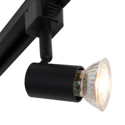 QAZQA Smartes Schienensystem schwarz 1-phasig 5-leuchtend inkl. Wifi GU10 - Iconic Jeany