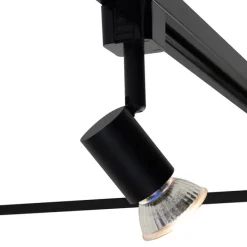 QAZQA Smartes Schienensystem schwarz 1-phasig 5-leuchtend inkl. Wifi GU10 - Iconic Jeany