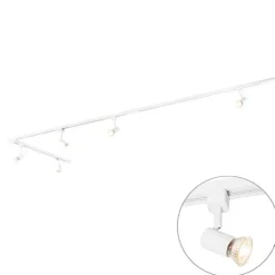 QAZQA Smartes Schienensystem weiß 1-phasig 5-leuchtend inkl. Wifi GU10 - Iconic Jeany