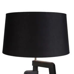 QAZQA Smartes Stehlampenstativ mit Schirm schwarz mit Gold 50 cm inkl. Wif A60 - Puros