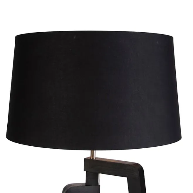 QAZQA Smartes Stehlampenstativ mit Schirm schwarz mit Gold 50 cm inkl. Wif A60 - Puros