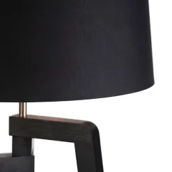 QAZQA Smartes Stehlampenstativ mit Schirm schwarz mit Gold 50 cm inkl. Wif A60 - Puros