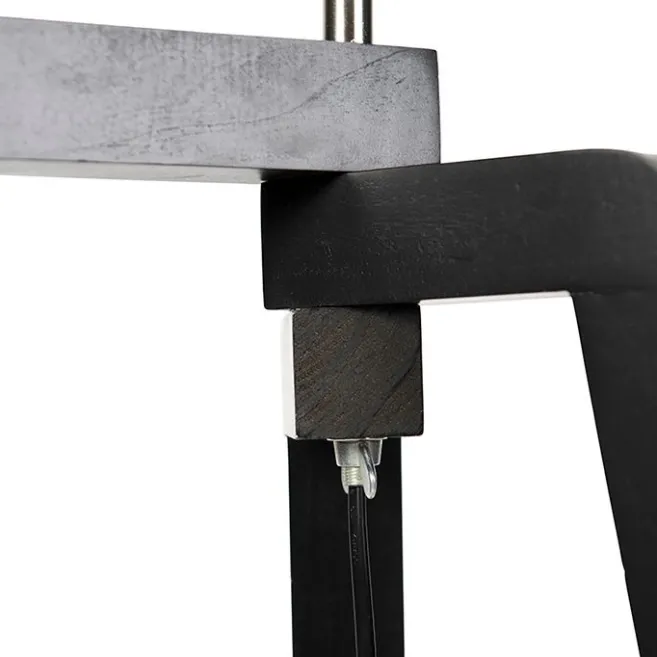 QAZQA Smartes Stehlampenstativ mit Schirm schwarz mit Gold 50 cm inkl. Wif A60 - Puros