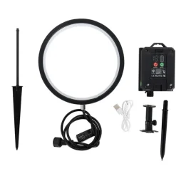 QAZQA Spitzenlicht Schwarz 50 cm Inkl. Wiederaufladbare und Solar LED IP65 - Adalind