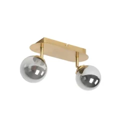 QAZQA Spot Gold 2-Licht verstellbar mit Rauchglas - Athen