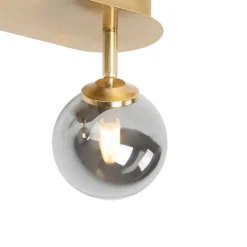 QAZQA Spot Gold 2-Licht verstellbar mit Rauchglas - Athen